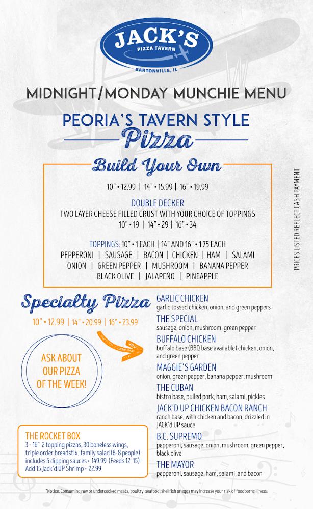 Jack's Pizza Tavern Menu image 3